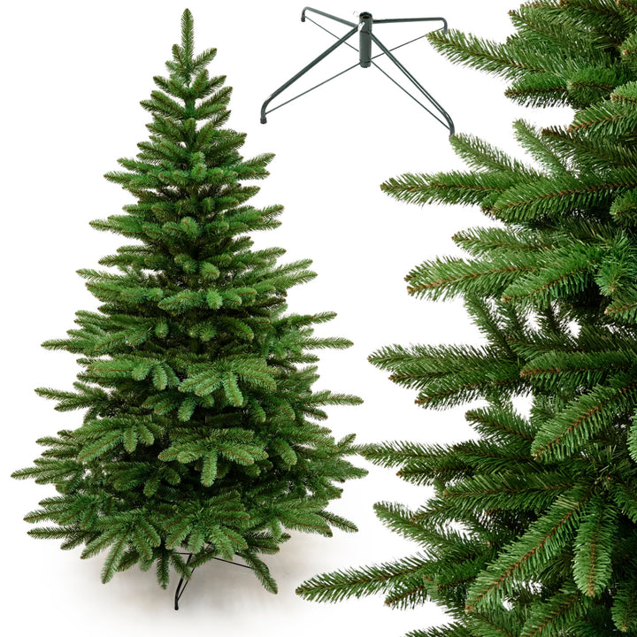 Albero di Natale artificiale, abete spagnolo, materiale in PVC, altezza 250 cm, supporto in metallo