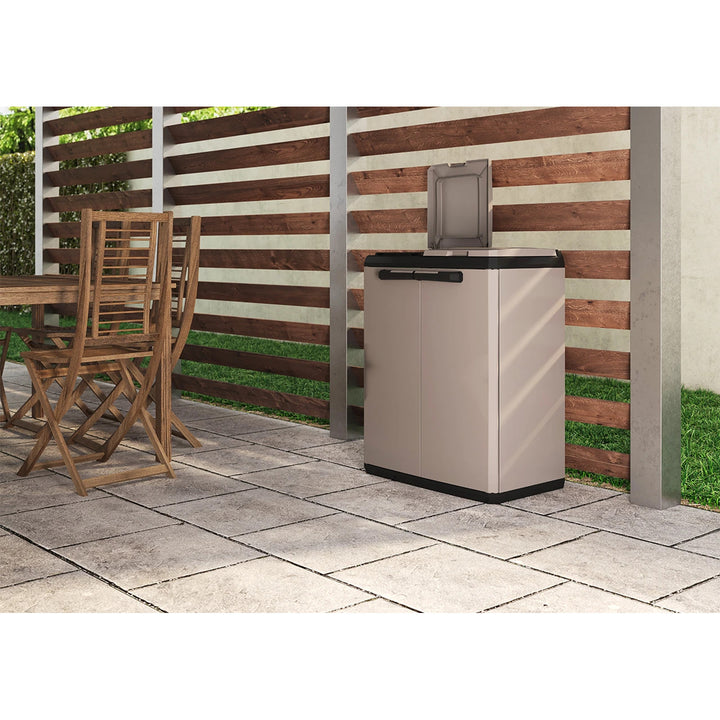 Contenitore per la raccolta differenziata Keter, capacità 2x110 L, coperchio ad apertura manuale, utilizzabile all’esterno, 241065