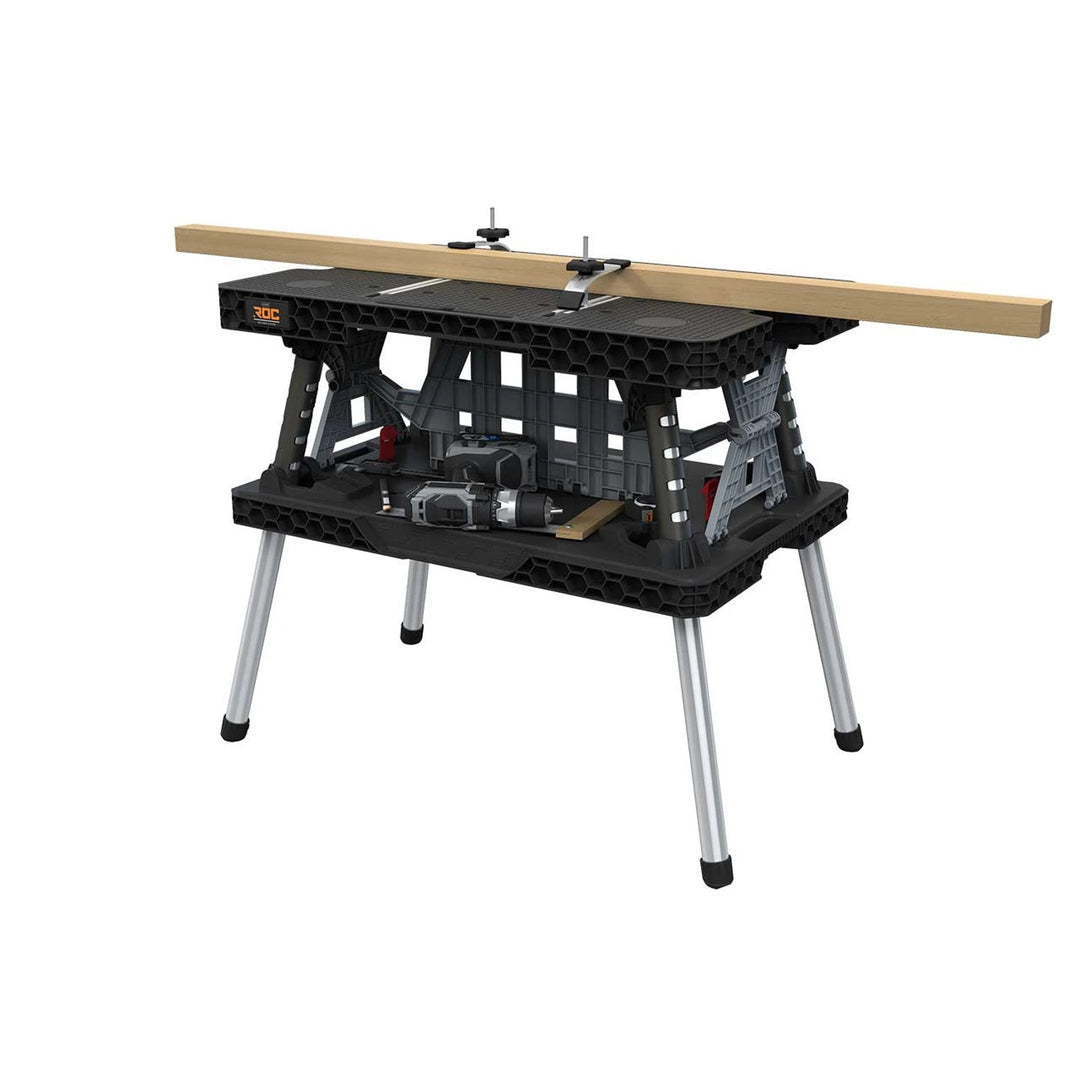 Tavolo da lavoro pieghevole 2.0 Keter, portata 453 kg, piano di lavoro 85x56 cm, gambe metalliche stabili, 271269