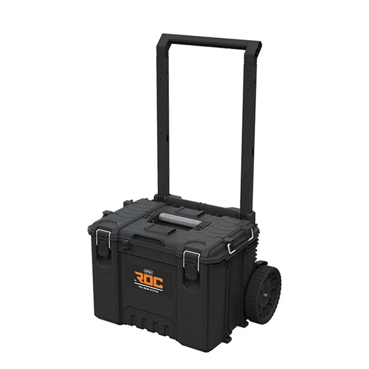 Set di 3 cassette portautensili Keter ROC Pro Gear 2.0, capacità totale 110 L, protezione IP65, maniglia telescopica rimovibile, chiusura con lucchetto, 256982