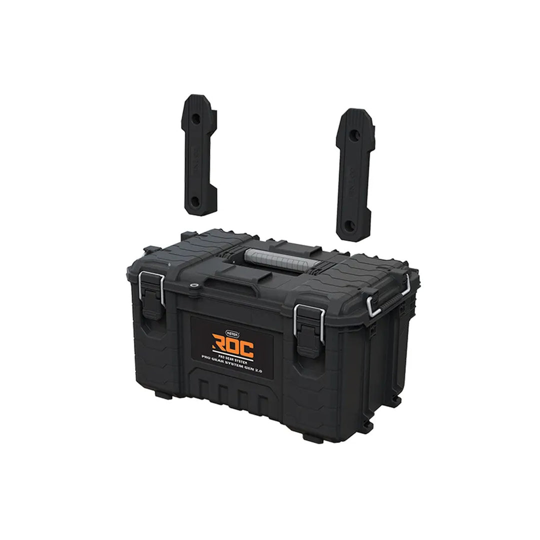 Set di 3 cassette portautensili Keter ROC Pro Gear 2.0, capacità totale 110 L, protezione IP65, maniglia telescopica rimovibile, chiusura con lucchetto, 256982