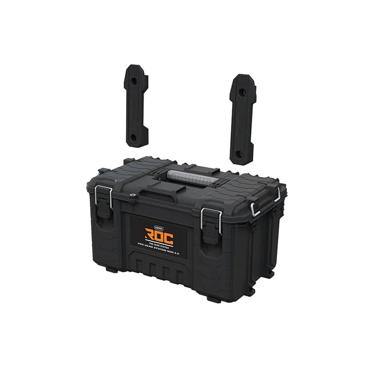 Set di 3 cassette portautensili Keter ROC Pro Gear 2.0, capacità totale 110 L, protezione IP65, maniglia telescopica rimovibile, chiusura con lucchetto, 256982