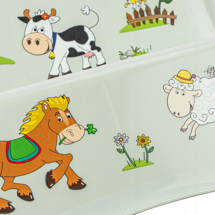 Piattaforma per bambini a due gradini Keeeper, con funzione antiscivolo, serie "Funny Farm", portata fino a 120 kg, 1003132006300