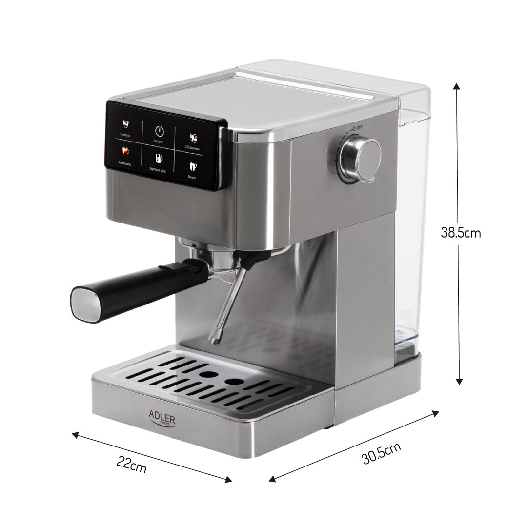 Macchina da caffè da 20 bar, Thermoblock, montalatte, 5 in 1, Adler AD 4390