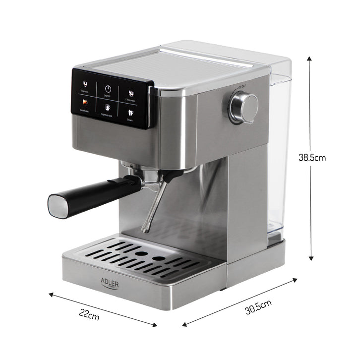 Macchina da caffè da 20 bar, Thermoblock, montalatte, 5 in 1, Adler AD 4390