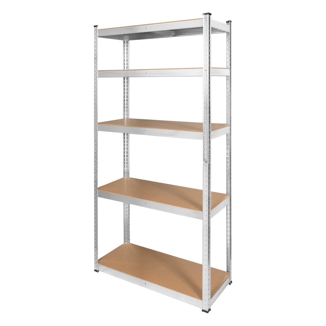 Scaffale metallico da magazzino, 5 ripiani, carico massimo fino a 750 kg, 180x90x40, colore argento, modello Rebel