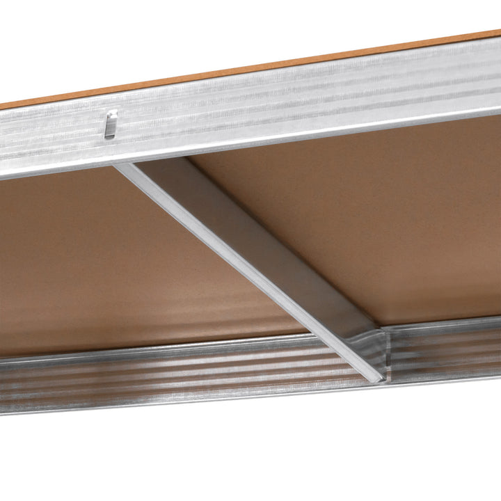 Scaffale metallico da magazzino, 5 ripiani, carico massimo fino a 750 kg, 180x90x40, colore argento, modello Rebel