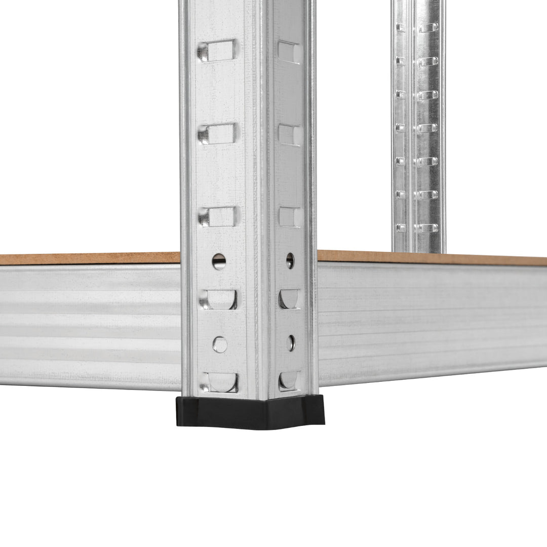 Scaffale metallico da magazzino, 5 ripiani, carico massimo fino a 750 kg, 180x90x40, colore argento, modello Rebel