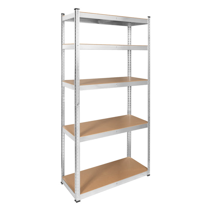 Scaffale metallico da magazzino, 5 ripiani, carico massimo fino a 750 kg, 180x90x40, colore argento, modello Rebel