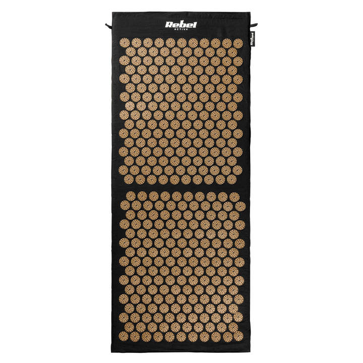 Tappetino terapeutico con punte per agopressione e cuscino, 110x42 cm, XL, punte dorate, Rebel Active