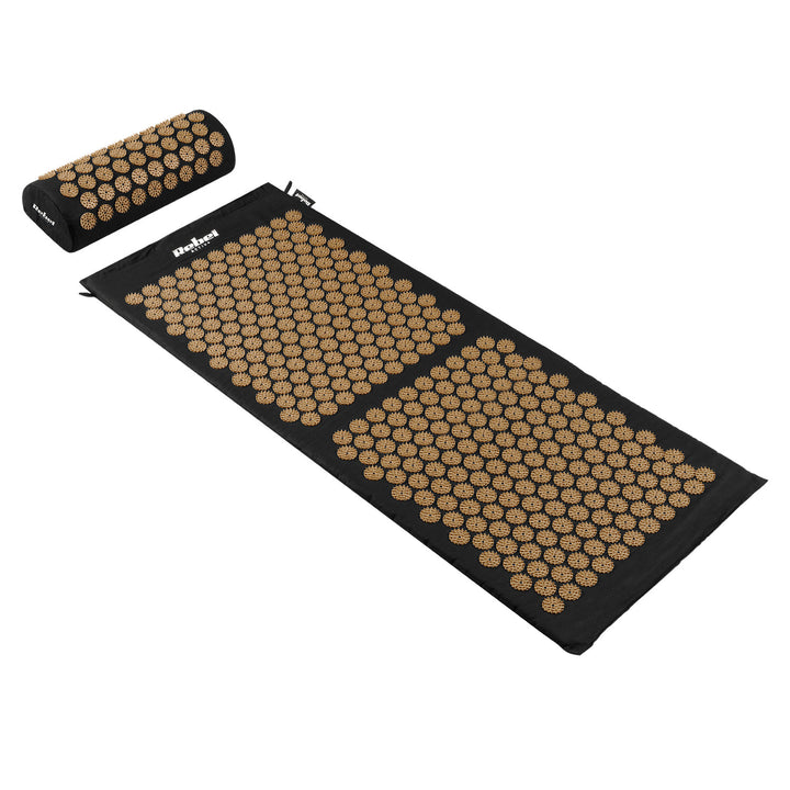 Tappetino terapeutico con punte per agopressione e cuscino, 110x42 cm, XL, punte dorate, Rebel Active