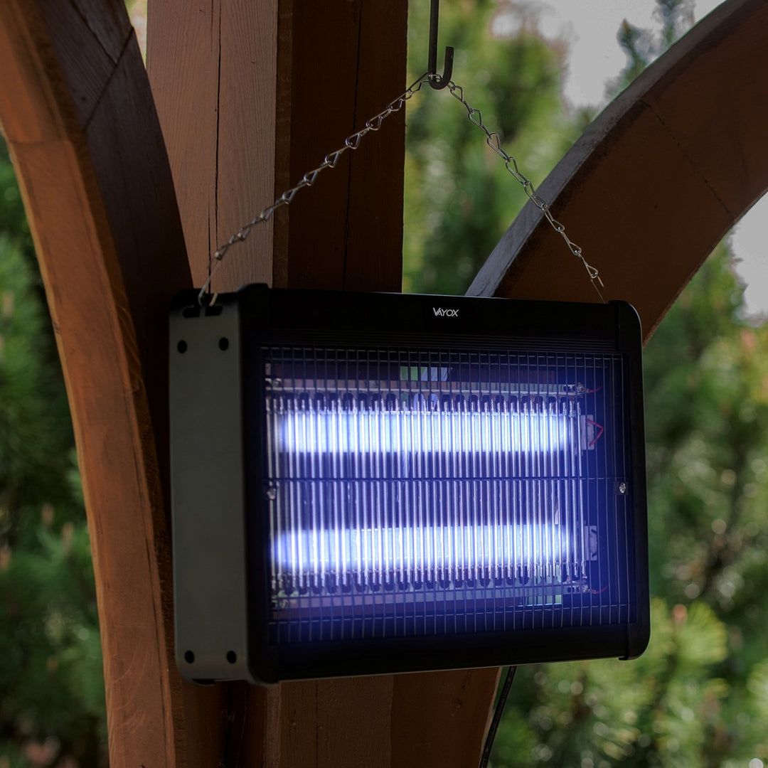 Lampada elettrostatica per zanzare, mosche e falene, trappola elettrica, UV, 20 W, Vayox