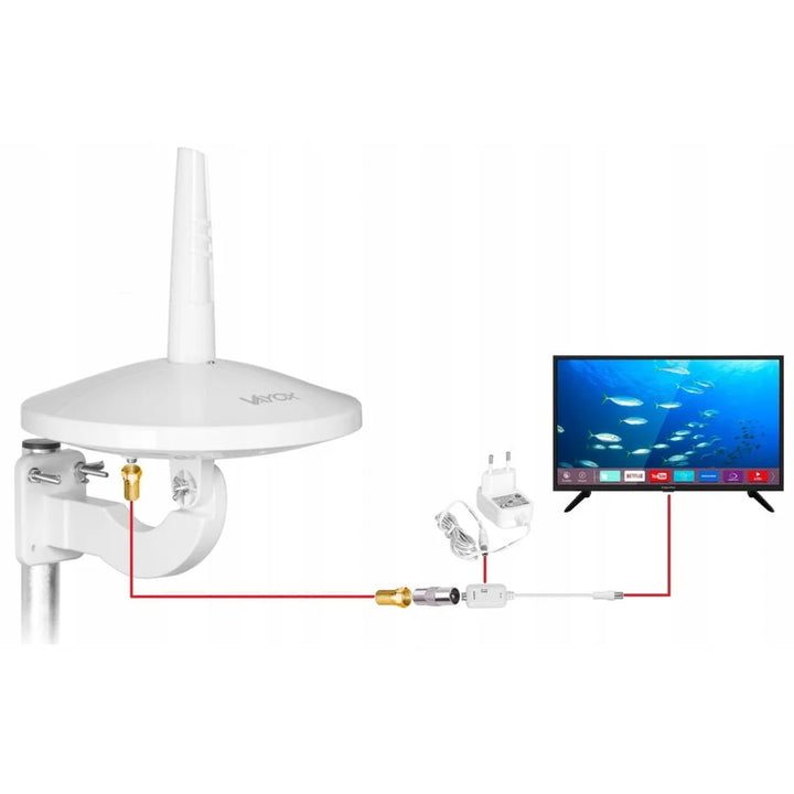 Antenna omnidirezionale DVB-T/T2 Digital720 combo bianca VA0066 Vayox