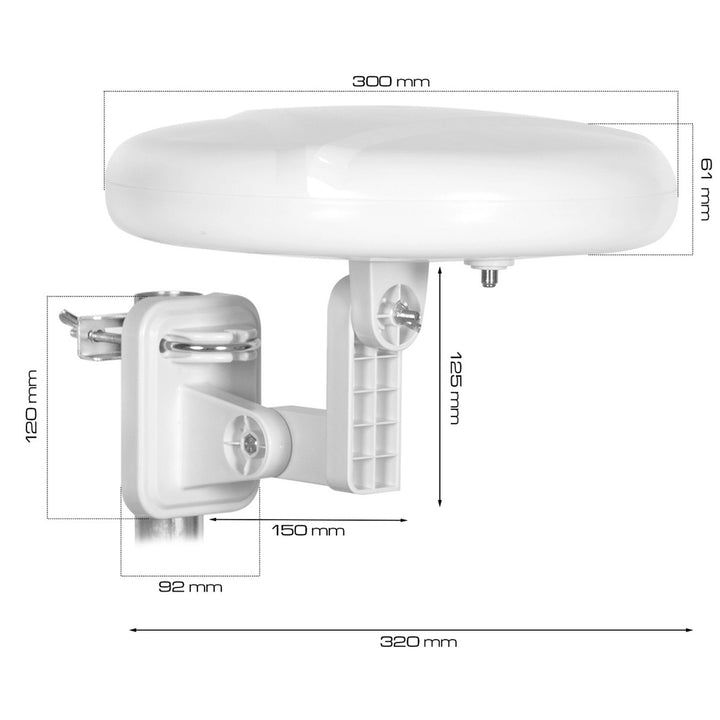 Antenna esterna Digital360 4G LTE FM VHF UHF VA0024 Vayox