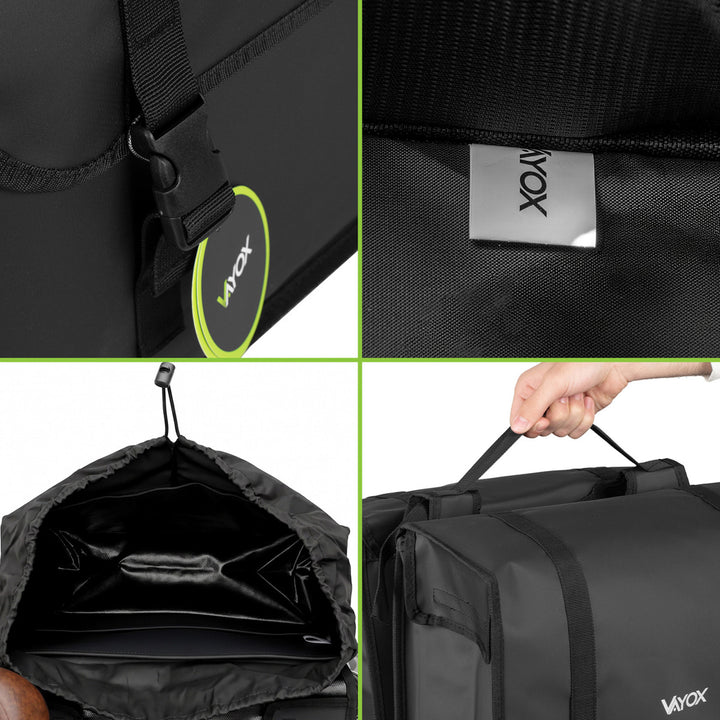 Borsa da bicicletta doppia in PVC per portapacchi con maniglia, nera, 40 L, VA0446, Vayox