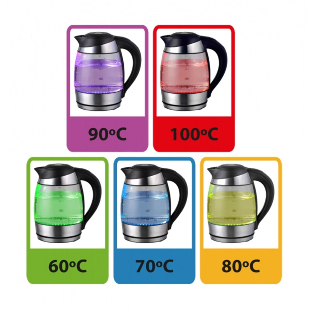 Bollitore elettrico in vetro con LED e termostato, 1,8 l, Esperanza