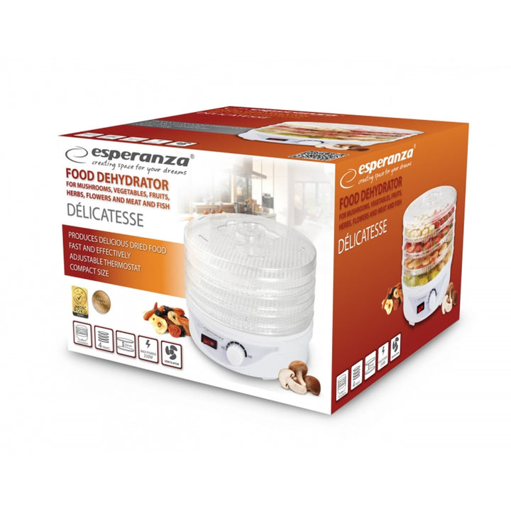 Essiccatore per funghi, frutta, verdure ed erbe aromatiche, 250 W, 8 programmi di essiccazione Esperanza