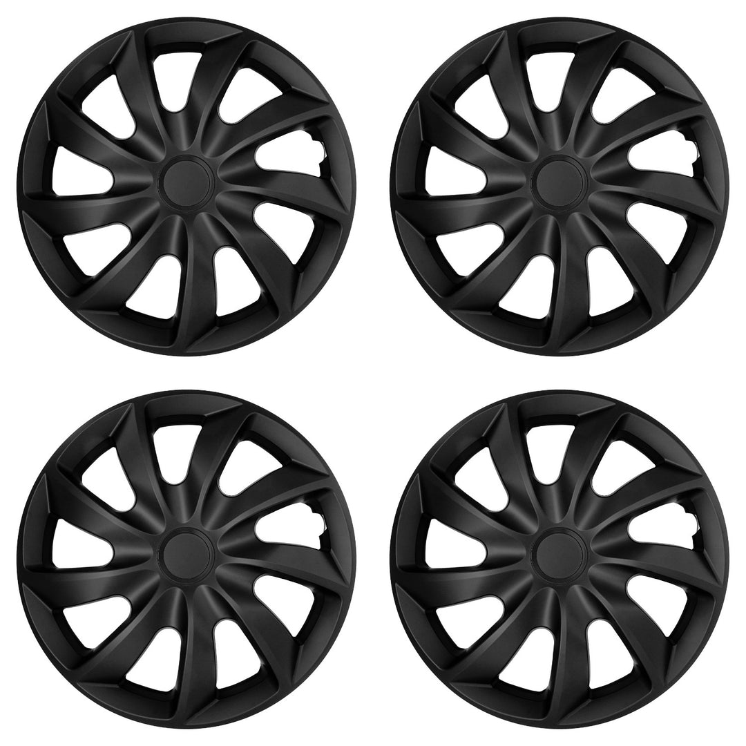 Copriruota universali da 15'' NRM Quad, neri opachi, 4 pezzi