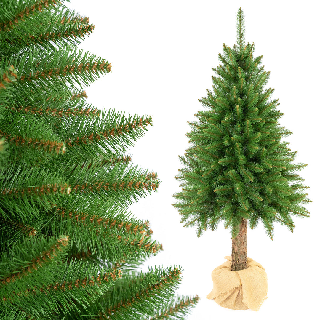 Albero di Natale in abete su tronco Premium da 200 cm, folto e realistico, Damich