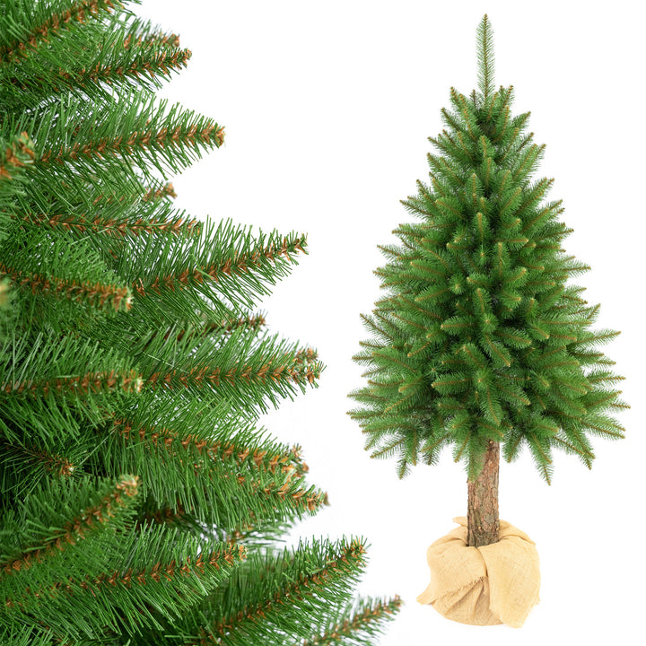 Albero di Natale in abete su tronco Premium da 200 cm, folto e realistico, Damich