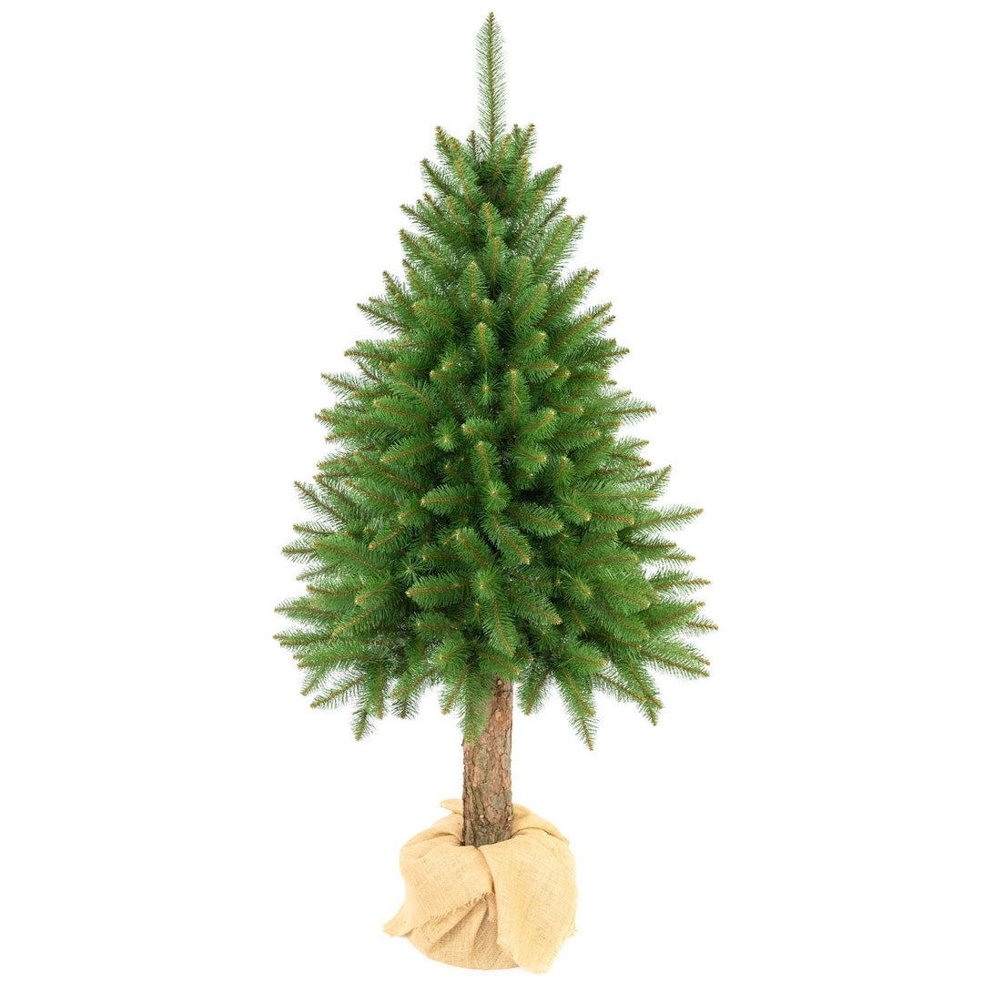 Albero di Natale in abete su tronco Premium da 160 cm, folto e realistico, Damich