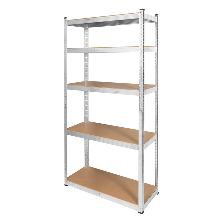 Scaffale metallico da magazzino, 5 ripiani, carico massimo fino a 750 kg, 180x90x40, colore argento Rebel, 2 pezzi