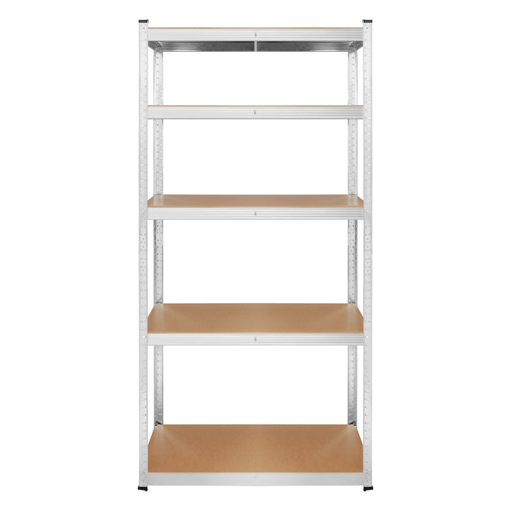 Scaffale metallico da magazzino, 5 ripiani, carico massimo fino a 750 kg, 180x90x40, colore argento Rebel, 2 pezzi