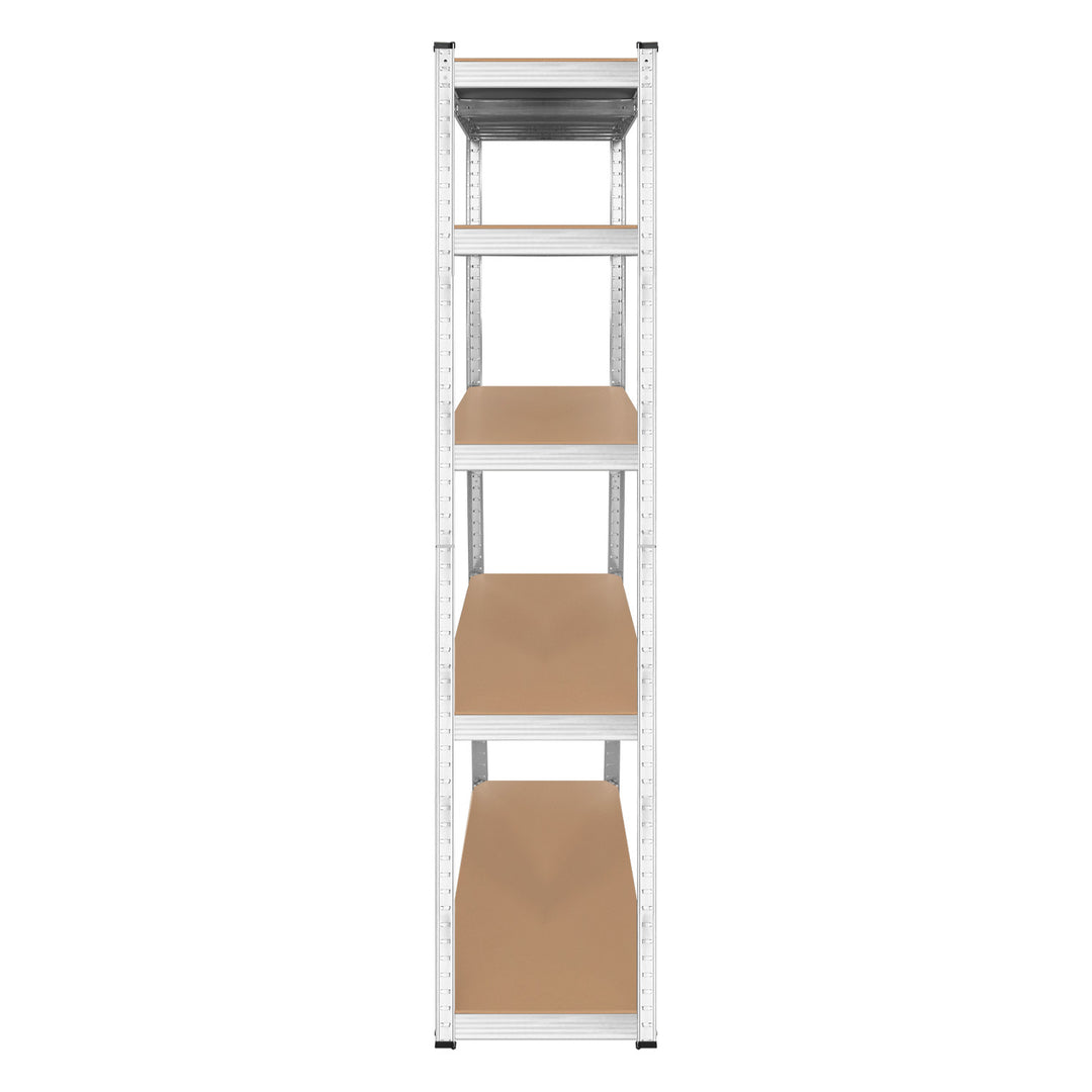 Scaffale metallico da magazzino, 5 ripiani, carico massimo fino a 750 kg, 180x90x40, colore argento Rebel, 2 pezzi
