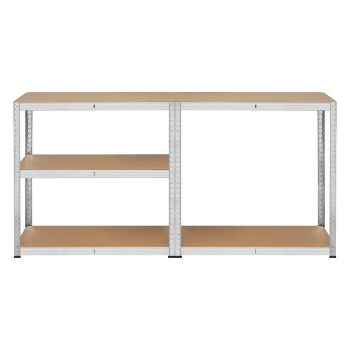 Scaffale metallico da magazzino, 5 ripiani, carico massimo fino a 750 kg, 180x90x40, colore argento Rebel, 2 pezzi