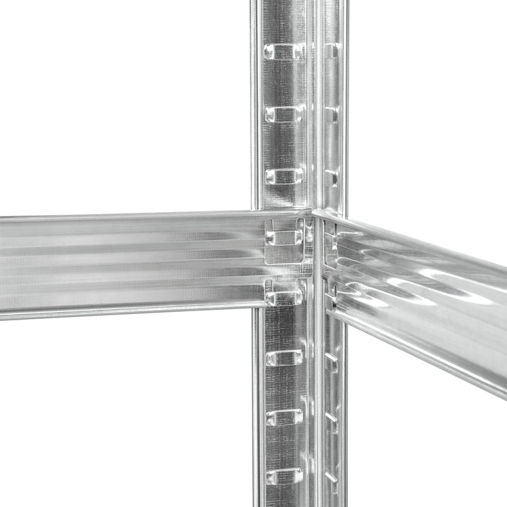Scaffale metallico da magazzino, 5 ripiani, carico massimo fino a 750 kg, 180x90x40, colore argento Rebel, 2 pezzi