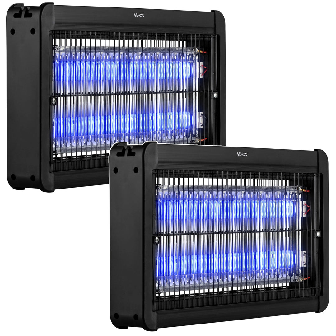 Lampada elettrostatica per zanzare, mosche e falene, trappola elettrica, UV, 20 W, Vayox, 2 pezzi