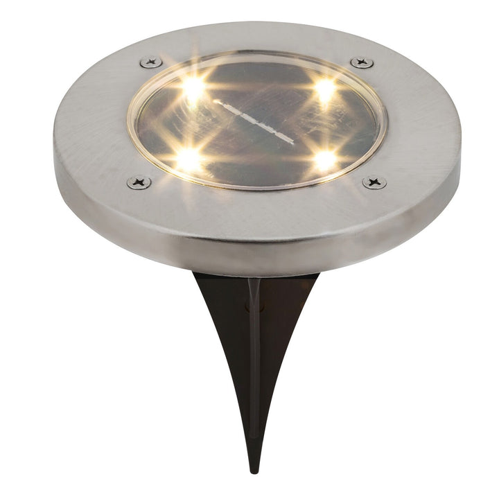 Lampada da giardino a energia solare Rabalux Dannet, IP44, colore cromo satinato, 7975, 4 pezzi