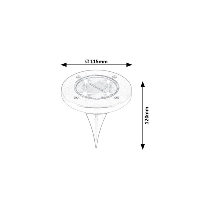 Lampada da giardino a energia solare Rabalux Dannet, IP44, colore cromo satinato, 7975, 4 pezzi