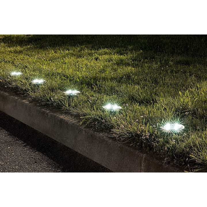Lampada da giardino a energia solare Rabalux Dannet, IP44, colore cromo satinato, 7975, 4 pezzi