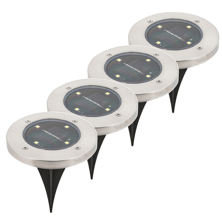 Lampada da giardino a energia solare Rabalux Dannet, IP44, colore cromo satinato, 7975, 4 pezzi