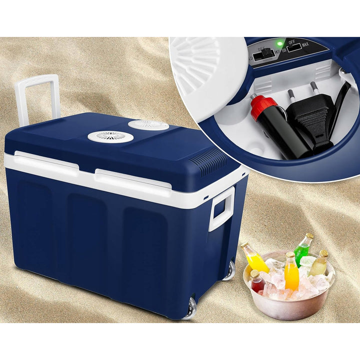 Frigorifero da viaggio per auto Blow, con rotelle, capacità 42 L, modalità di riscaldamento, tensione DC 12 V e AC 100 V-240 V, 44-210