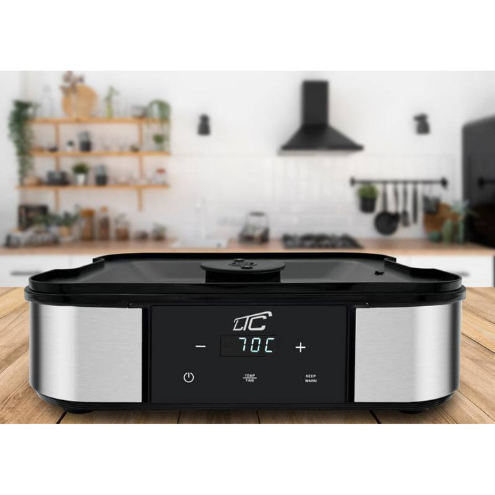 Essiccatore per funghi, verdure, frutta e carne LTC, in metallo, 7 vassoi, con display, pannello touch, potenza 380 W, funzione di mantenimento della temperatura, LXSR004