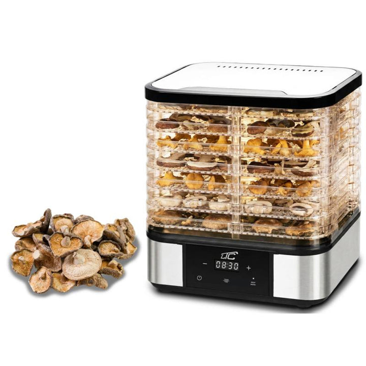 Essiccatore per funghi, verdure, frutta e carne LTC, in metallo, 7 vassoi, con display, pannello touch, potenza 380 W, funzione di mantenimento della temperatura, LXSR004