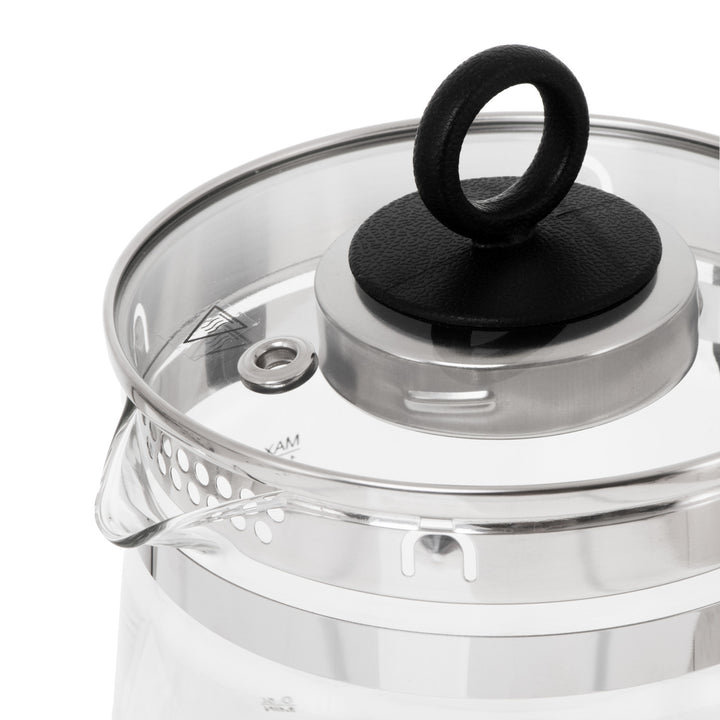 Bollitore in vetro da 1,5 L con infusore e regolazione della temperatura, 2200 W, LED 60–100 °C, Adler AD 1299 nero