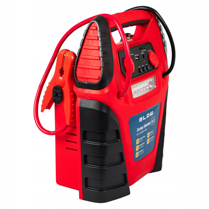 Jump Starter 5 in 1 Blow, con funzione di compressore, caricabatterie e powerbank, batteria da 12 V 20.000 mAh, corrente: di avviamento 400 A, di picco 900 A, dotato di fusibile di sovraccarico, 81-210#