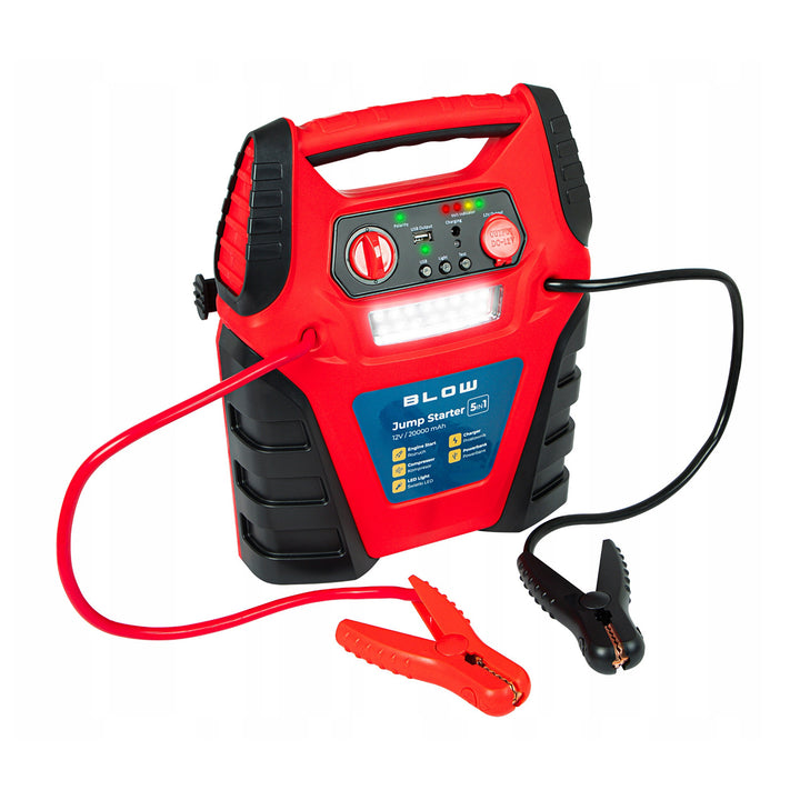 Jump Starter 5 in 1 Blow, con funzione di compressore, caricabatterie e powerbank, batteria da 12 V 20.000 mAh, corrente: di avviamento 400 A, di picco 900 A, dotato di fusibile di sovraccarico, 81-210#