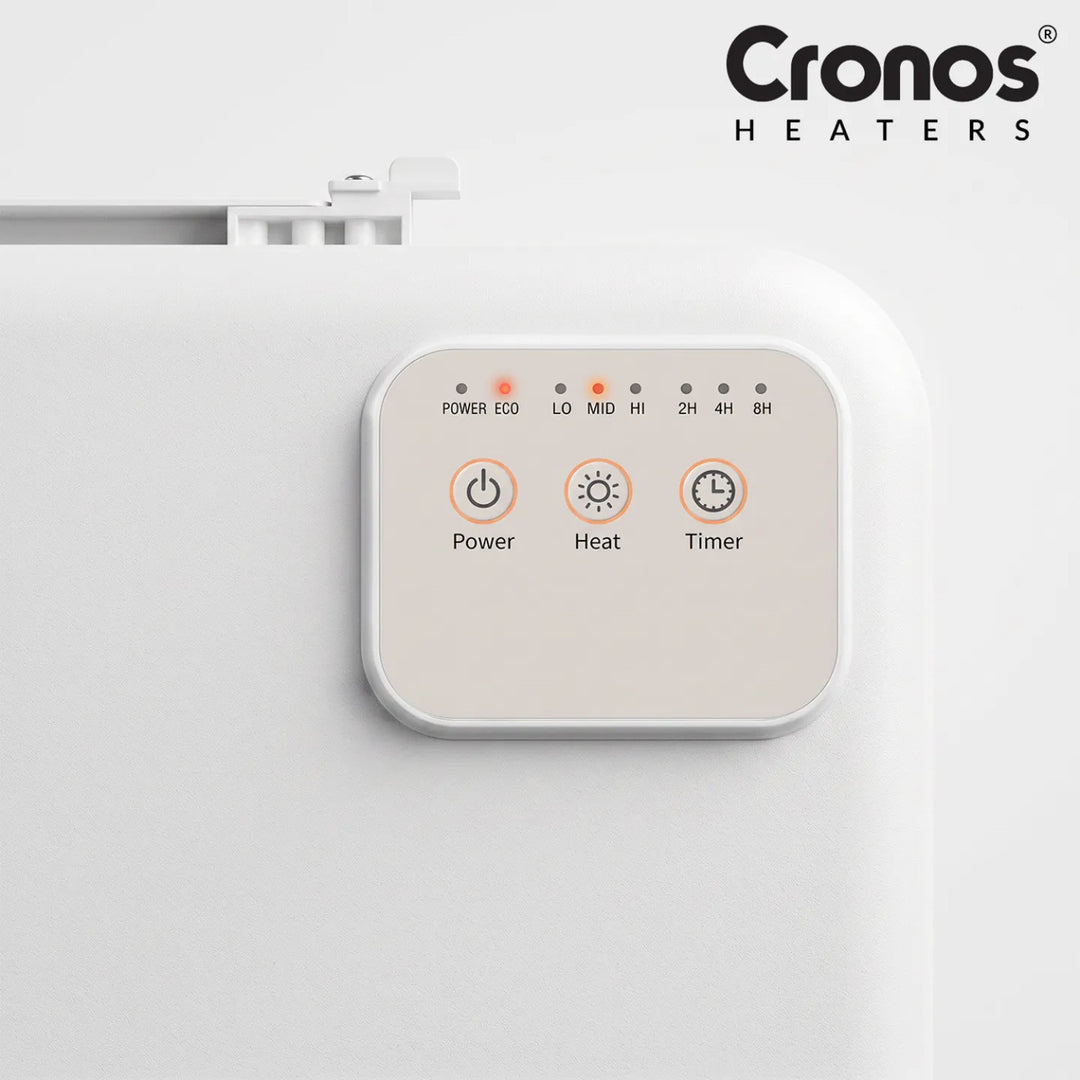 Pannello riscaldante a infrarossi da scrivania Cronos, potenza 120 W, timer, 3 livelli di funzionamento, DCH-150