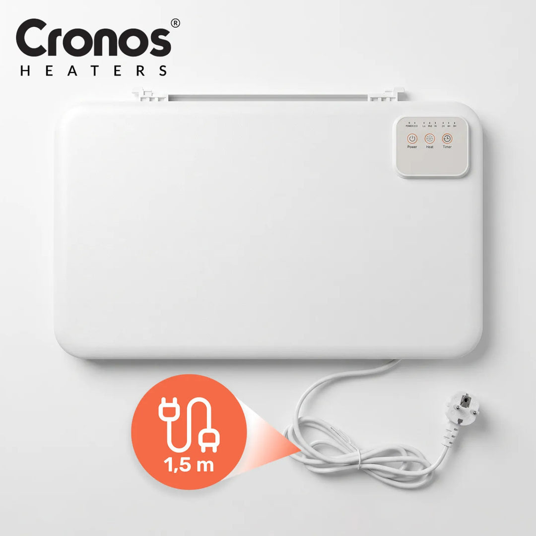 Pannello riscaldante a infrarossi da scrivania Cronos, potenza 120 W, timer, 3 livelli di funzionamento, DCH-150