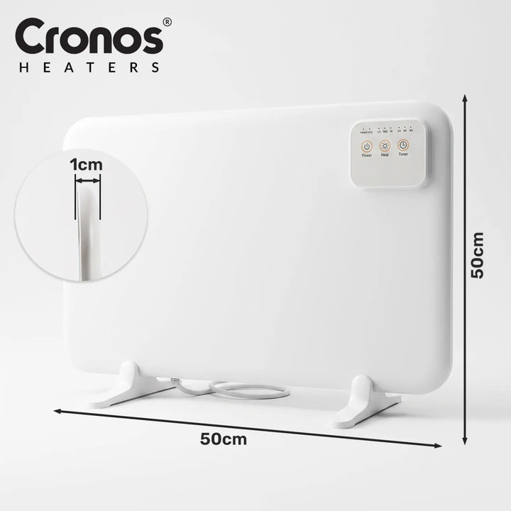 Pannello riscaldante a infrarossi da scrivania Cronos, potenza 120 W, timer, 3 livelli di funzionamento, DCH-150
