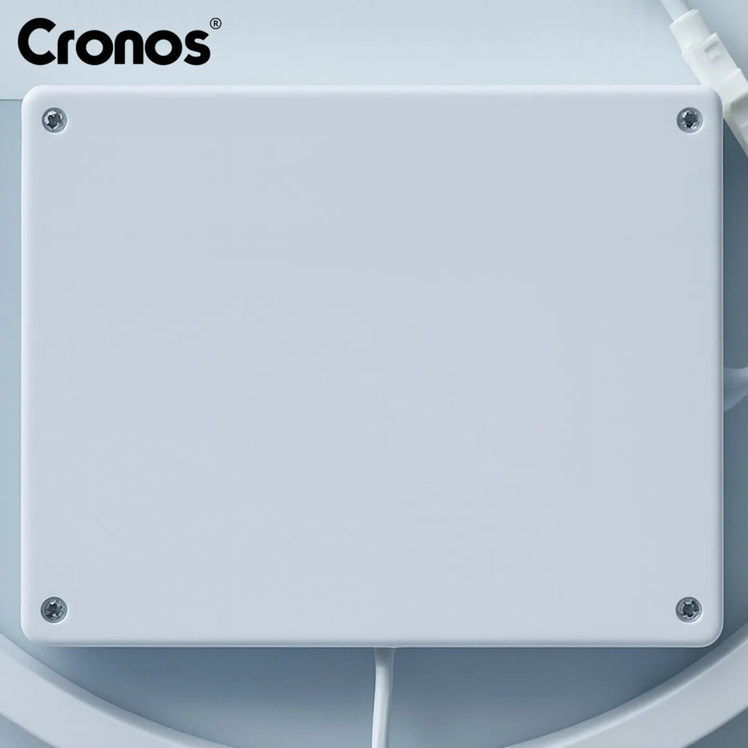 Specchio riscaldato Cronos, ovale 50x80 cm, LED a tre colori, grado di protezione IP44, sistema antiappannamento