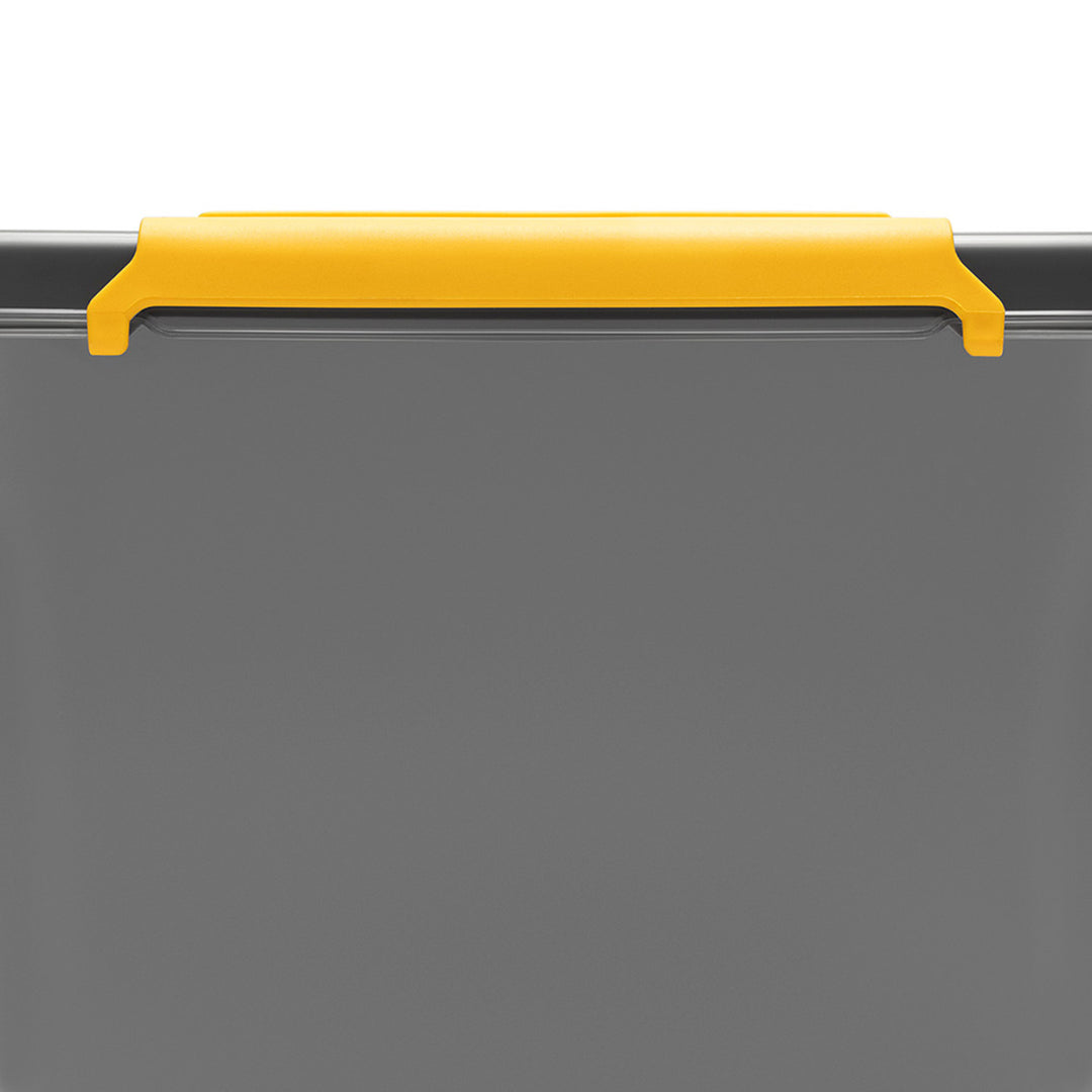 Contenitore Moxom SolidStore, capacità 80 L, grigio, coperchio a clip, dotato di rotelle, senza BPA, 04-0217