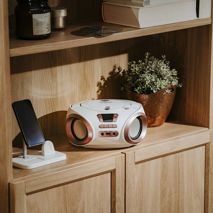 Radio Boombox CD-MP3, USB, radio FM, AUX, presa per cuffie, Adler, AD 1181