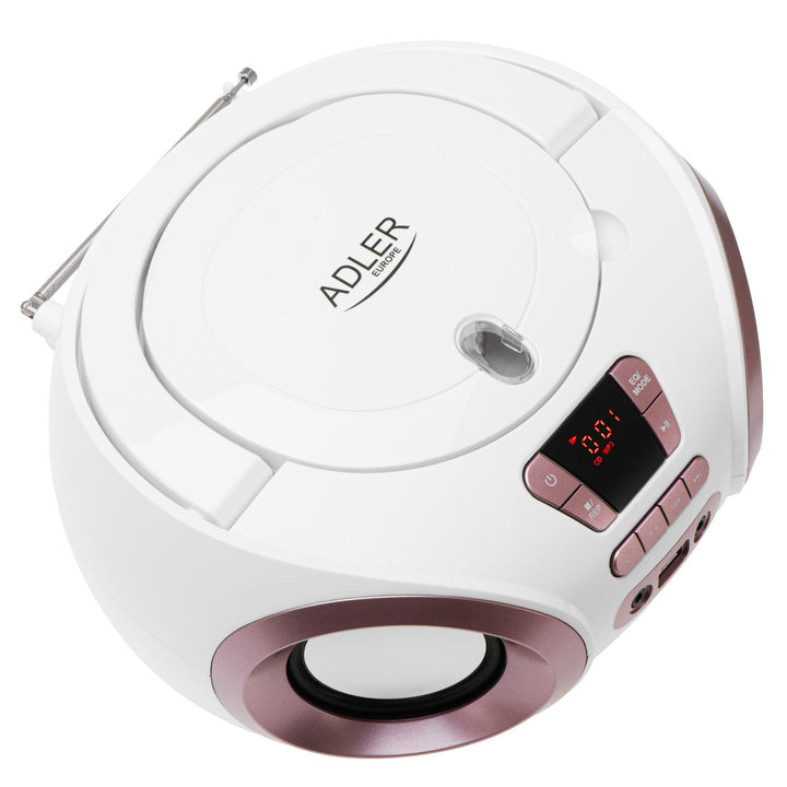 Radio Boombox CD-MP3, USB, radio FM, AUX, presa per cuffie, Adler, AD 1181