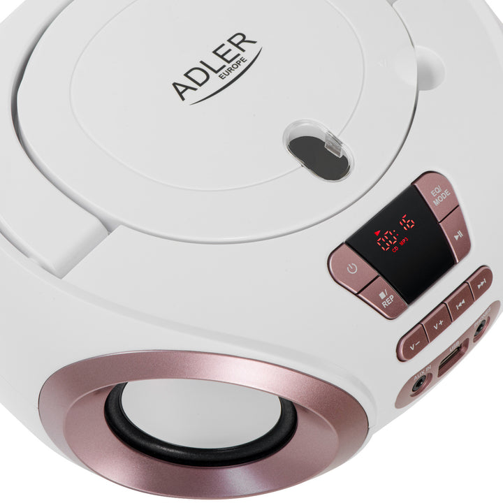 Radio Boombox CD-MP3, USB, radio FM, AUX, presa per cuffie, Adler, AD 1181