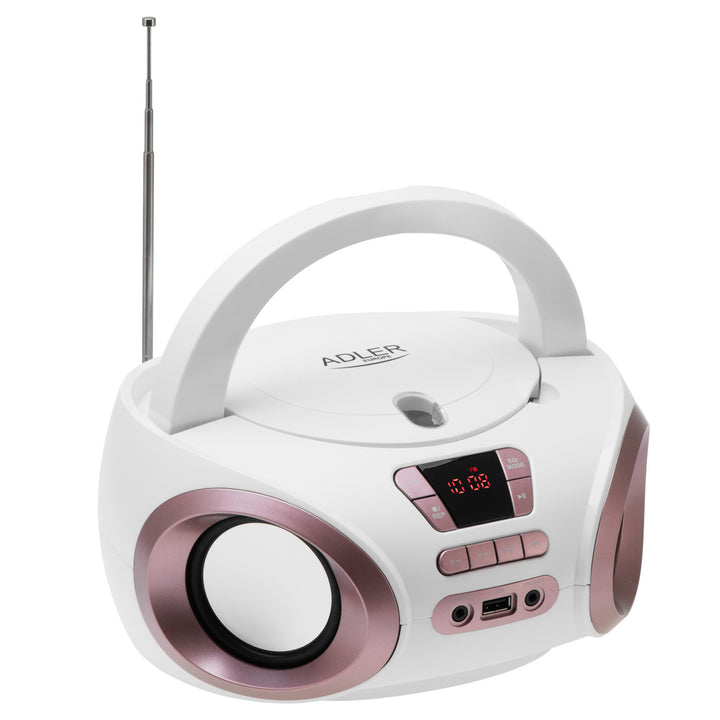 Radio Boombox CD-MP3, USB, radio FM, AUX, presa per cuffie, Adler, AD 1181